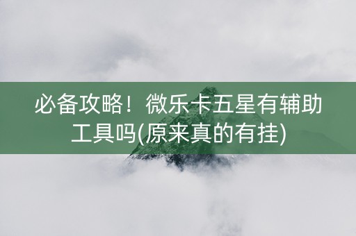 必备攻略！微乐卡五星有辅助工具吗(原来真的有挂)
