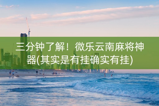 三分钟了解！微乐云南麻将神器(其实是有挂确实有挂)