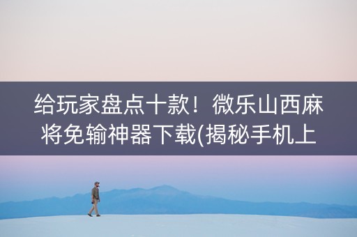 给玩家盘点十款！微乐山西麻将免输神器下载(揭秘手机上赢的诀窍)