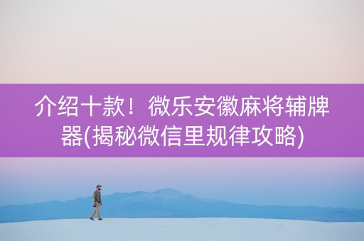 介绍十款！微乐安徽麻将辅牌器(揭秘微信里规律攻略)
