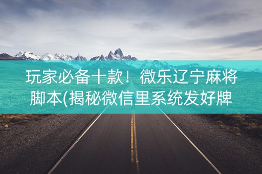 玩家必备十款！微乐辽宁麻将脚本(揭秘微信里系统发好牌)