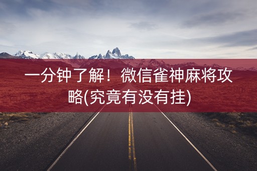 一分钟了解！微信雀神麻将攻略(究竟有没有挂)