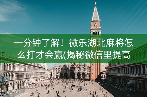 一分钟了解！微乐湖北麻将怎么打才会赢(揭秘微信里提高胜率)