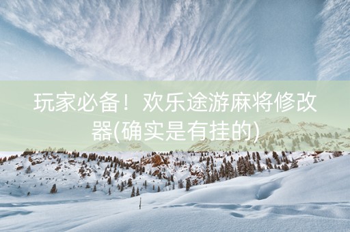 玩家必备！欢乐途游麻将修改器(确实是有挂的)