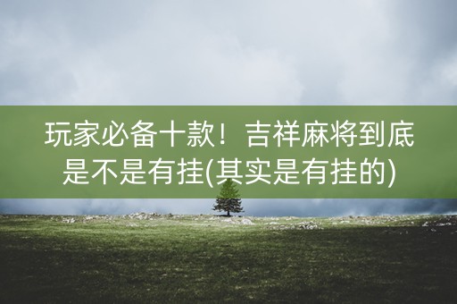 玩家必备十款！吉祥麻将到底是不是有挂(其实是有挂的)