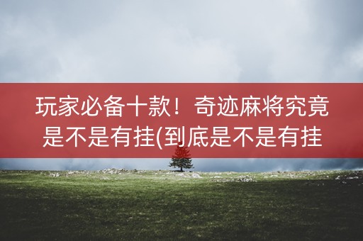 玩家必备十款！奇迹麻将究竟是不是有挂(到底是不是有挂)