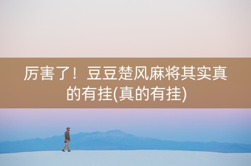 厉害了！豆豆楚风麻将其实真的有挂(真的有挂)