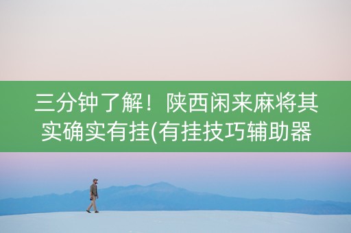 三分钟了解！陕西闲来麻将其实确实有挂(有挂技巧辅助器)