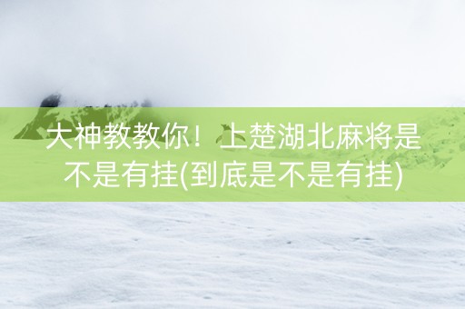 大神教教你！上楚湖北麻将是不是有挂(到底是不是有挂)