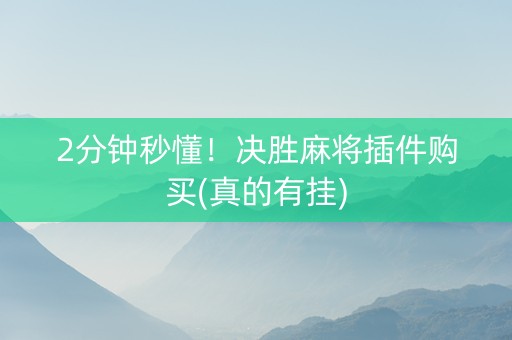 2分钟秒懂！决胜麻将插件购买(真的有挂)