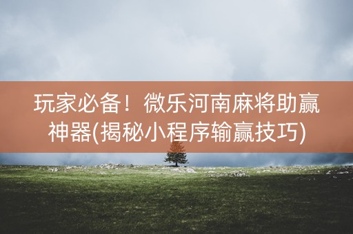 玩家必备！微乐河南麻将助赢神器(揭秘小程序输赢技巧)