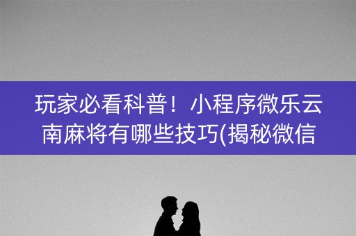 玩家必看科普！小程序微乐云南麻将有哪些技巧(揭秘微信里提高胜率)