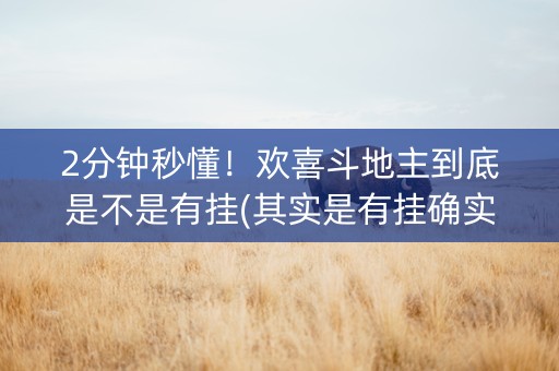 2分钟秒懂！欢喜斗地主到底是不是有挂(其实是有挂确实有挂)