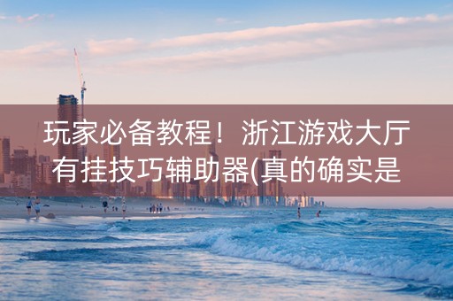 玩家必备教程！浙江游戏大厅有挂技巧辅助器(真的确实是有挂)