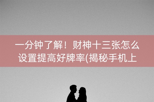 一分钟了解！财神十三张怎么设置提高好牌率(揭秘手机上赢的诀窍)