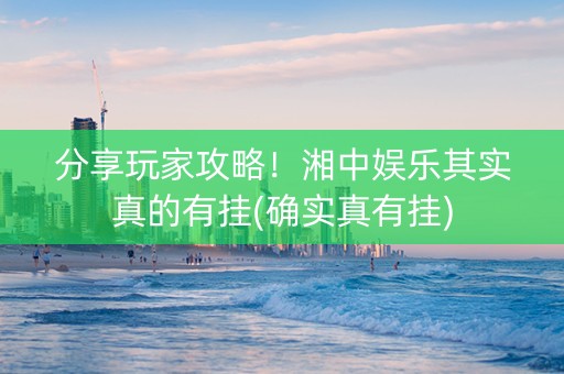 分享玩家攻略！湘中娱乐其实真的有挂(确实真有挂)