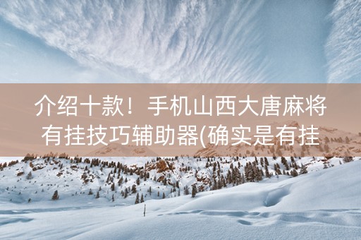介绍十款！手机山西大唐麻将有挂技巧辅助器(确实是有挂的)