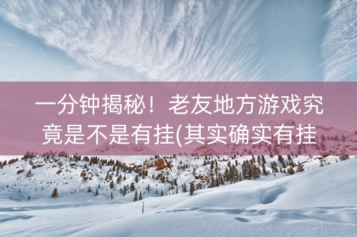 一分钟揭秘！老友地方游戏究竟是不是有挂(其实确实有挂)