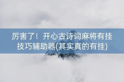 厉害了！开心古诗词麻将有挂技巧辅助器(其实真的有挂)