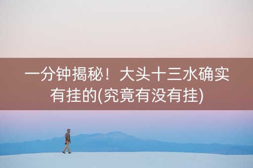 一分钟揭秘！大头十三水确实有挂的(究竟有没有挂)