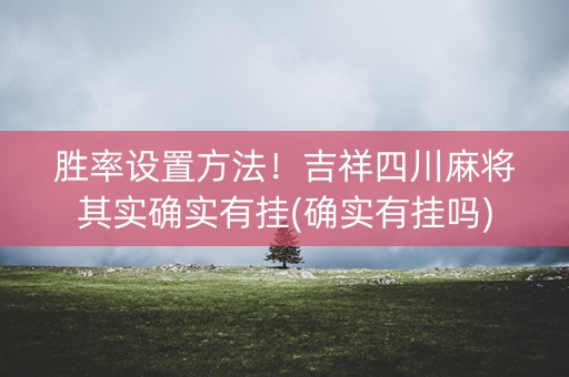 胜率设置方法！吉祥四川麻将其实确实有挂(确实有挂吗)
