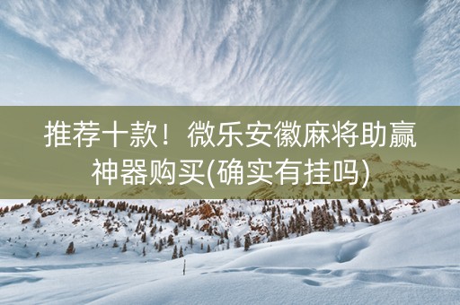 推荐十款！微乐安徽麻将助赢神器购买(确实有挂吗)