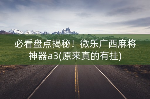 必看盘点揭秘！微乐广西麻将神器a3(原来真的有挂)