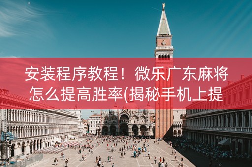 安装程序教程！微乐广东麻将怎么提高胜率(揭秘手机上提高胜率)
