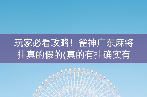 玩家必看攻略！雀神广东麻将挂真的假的(真的有挂确实有挂)