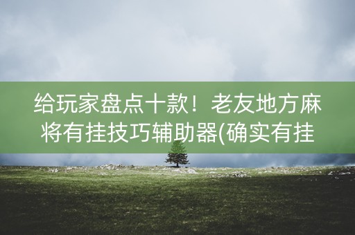 给玩家盘点十款！老友地方麻将有挂技巧辅助器(确实有挂)