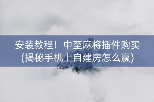 安装教程！中至麻将插件购买(揭秘手机上自建房怎么赢)