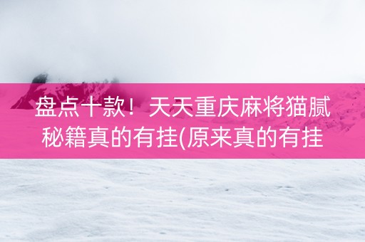 盘点十款！天天重庆麻将猫腻秘籍真的有挂(原来真的有挂)