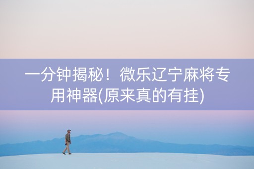 一分钟揭秘！微乐辽宁麻将专用神器(原来真的有挂)