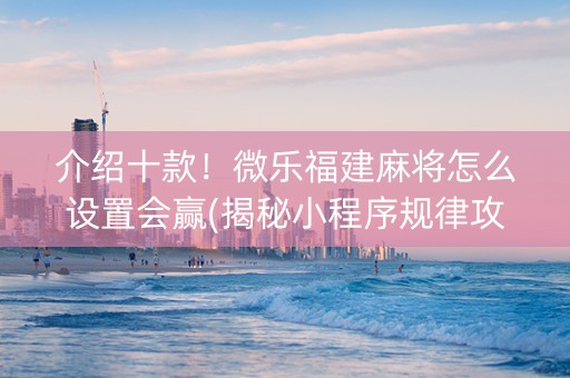 介绍十款！微乐福建麻将怎么设置会赢(揭秘小程序规律攻略)