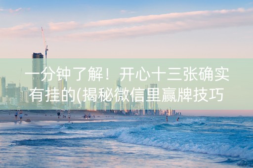 一分钟了解！开心十三张确实有挂的(揭秘微信里赢牌技巧)