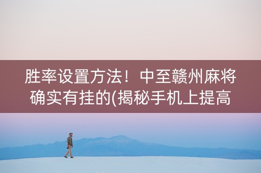 胜率设置方法！中至赣州麻将确实有挂的(揭秘手机上提高胜率)