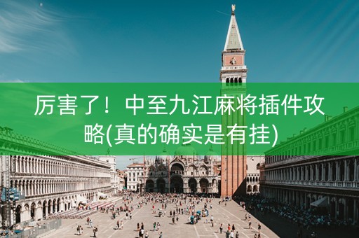 厉害了！中至九江麻将插件攻略(真的确实是有挂)