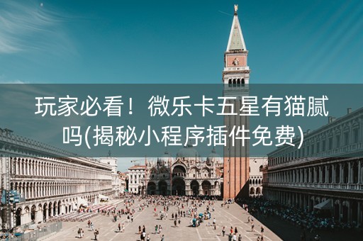 玩家必看！微乐卡五星有猫腻吗(揭秘小程序插件免费)