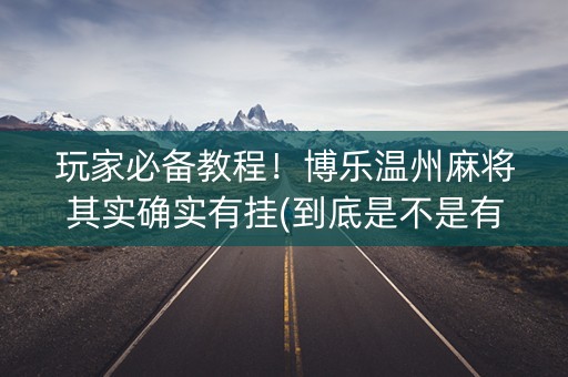 玩家必备教程！博乐温州麻将其实确实有挂(到底是不是有挂)