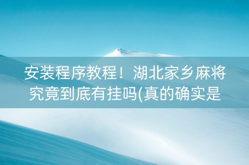安装程序教程！湖北家乡麻将究竟到底有挂吗(真的确实是有挂)