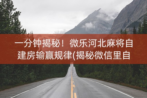 一分钟揭秘！微乐河北麻将自建房输赢规律(揭秘微信里自建房怎么赢)