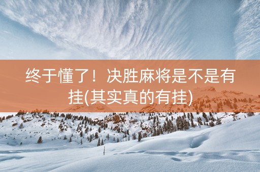终于懂了！决胜麻将是不是有挂(其实真的有挂)