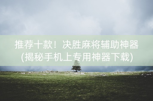 推荐十款！决胜麻将辅助神器(揭秘手机上专用神器下载)