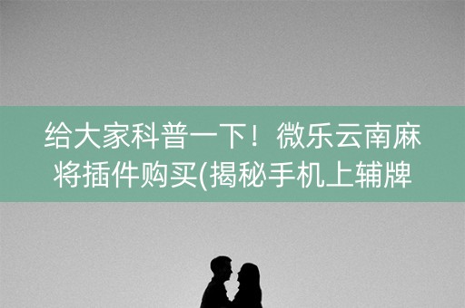 给大家科普一下！微乐云南麻将插件购买(揭秘手机上辅牌器)