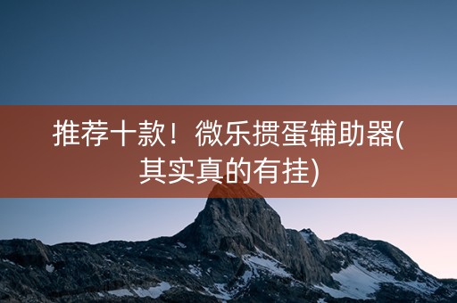 推荐十款！微乐掼蛋辅助器(其实真的有挂)