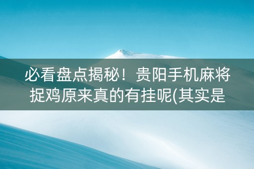 必看盘点揭秘！贵阳手机麻将捉鸡原来真的有挂呢(其实是有挂的)