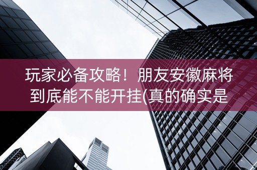玩家必备攻略！朋友安徽麻将到底能不能开挂(真的确实是有挂)
