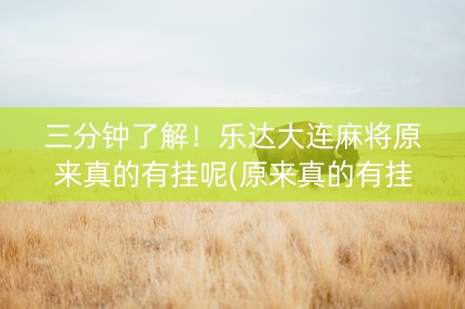 三分钟了解！乐达大连麻将原来真的有挂呢(原来真的有挂)