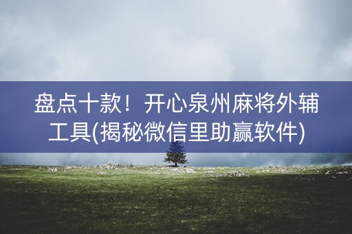 盘点十款！开心泉州麻将外辅工具(揭秘微信里助赢软件)