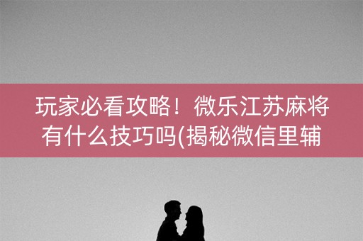 玩家必看攻略！微乐江苏麻将有什么技巧吗(揭秘微信里辅牌器)